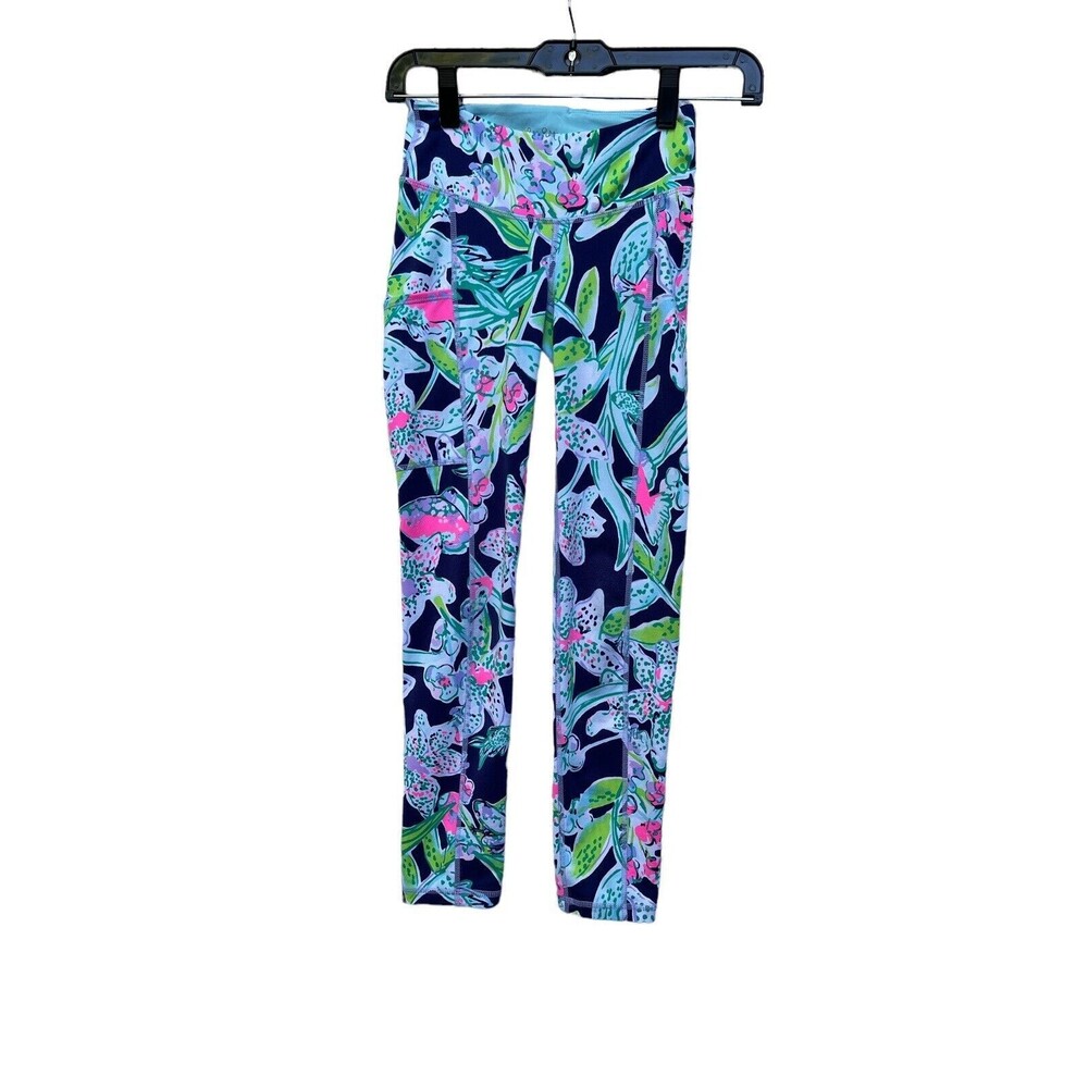 Lilly Pulitzer‎ UPF 50+ Luxletic Weekender Floral Crop Leggings Blue XXS Pink